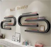 Multifunctional Wall Mounted Shelf Nail Polish Bottle Display Rack, U-Shaped Essential Oil Perfume Storage Rack, Display Case Black Display Rack,Black,2P