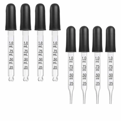 8pcs 1ml Eye Dropper, Glass Dropper with Measurements Pipettes Dropper with2135