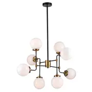 Goth 8L Pendant Lights Brass Opal Glass | Replica Ian Fowler