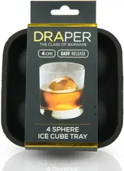 Draper Mini Whisky Silicone Ice Ball Tray 2Pce Fit For Your Cocktail, Popsicles, Whiskey, Wine, Cola, Iced Coffee Or Frozen Lemonade.