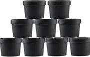 9pcs Empty Black Leakproof Cosmetic Pot Jars Container Wide-Mouth Plastic Cosmetic Container with Inner Liners and Lids Round, for Beauty Cosmetic Products (100ml)