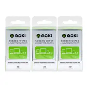 3x 10pc Moki Disposable Antistatic/Alcohol Free Laptop/Computer Screen Wipes