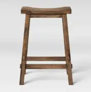 Halifax Farmhouse Wood Counter Height Barstool - Threshold - BROWN