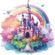 Fanwaoo Dream Castle Wall Decals for Girls Kids Room Colorful Rainbow Wall Stickers Baby Nursery Bedroom Wall Decor