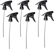 Pinehurst Crafts (6 Pcs) Spray Bottle Replacement Nozzle - Reusable Heavy Duty Mist & Stream Sprayer Replacement Tops Fit Standard 28/400 Neck 32oz, 16oz, 8oz Bottles - Home Cleaning Household, Black