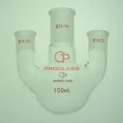 Lab Straight 3 Necks Round Bottom Flask 100mL,Center 24/40,Sides 19/22