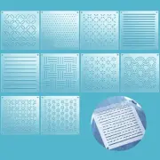 Colingmill 10 Sets Acrylic Sashiko Stencil, 4.7 x 4.7 Inch Acrylic Embroidery...