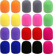 20Pcs Thick Handheld Stage Microphone Windscreen Microphone Foam Covers Reusable Mic Foam Filter Covers for Most Microphone (Multicolored)