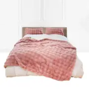 NNEAGS 200cm Pink Fur Fuzzy Super Soft and Cozy Fluffy Throw Blanket
