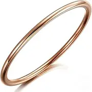 [Generic] Bracelet Real 18k Rose Pink Gold Filled Solid Ladies Golf Cuff Bangle Size 70mm