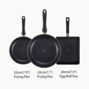 20cm+28cm+Egg Roll Frying Pan Set Happycall HC Complete Titanium IH Induction