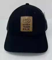 RMEF Black Mesh Hat SnapBack Cap Team Elk Logo Patch Rocky Mtn Foundation *New
