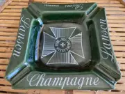 RARE 1960’s Lanson Green Ceramic Ashtray Perfect condition 22x22x6cm