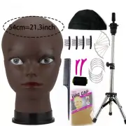 Bald Mannequin Head With Wig Stand Adjustable Tripod For Wigs Styling Display
