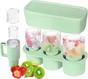 Ice Cube Tray for Tumbler, 3 Pcs Silicone Hollow Cylinder Ice Mold with Lid and
