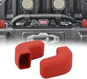 FSYHKJ Bumper Tow Hook Covers Protector Compatible with Jeep Wrangler JL Gladiator JT 4XE JK TJ 2007-2024 Exterior Accessories (Red)