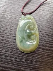 Certified Grade A Burma Jadeite 'Ru Yi' Pendant - Natural Green Jade Adjustable