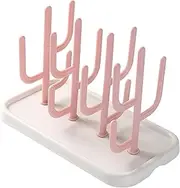 harayaa Baby Bottle Drying Rack Dryer Countertop Space Saving Drying Station Dryer Rack for Bottle Parts Cups Nipples Accessories, Pink