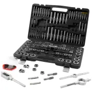 116-Piece Tap & Die Set Metric/SAE Bearing Steel Threading Tool w/Case
