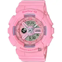 在飛比找PChome24h購物優惠-CASIO 卡西歐 Baby-G 花朵系列雙顯手錶-玫瑰粉 