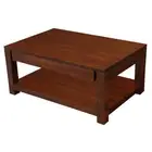 Coffee Table, Small Timber Coffee Table with 2 Hidden Drawers, Mahogany.