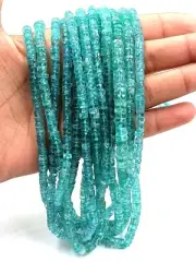 Sky Apatite Faceted Heishi Tyre Beads 16'' Loose Crystal for Jewelry Making