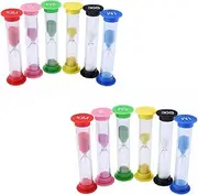 Set of 6 Sand Timer Colorful Sandglass Timer 1/3/5/10/30 Minutes Portable Sand Clock Home Decoration for Classroom Games (2 sets)