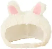 [LIFKOME] Fashionable Rabbit Ear Hat Plush Cap Warm and Breathable Headwear for Activities White