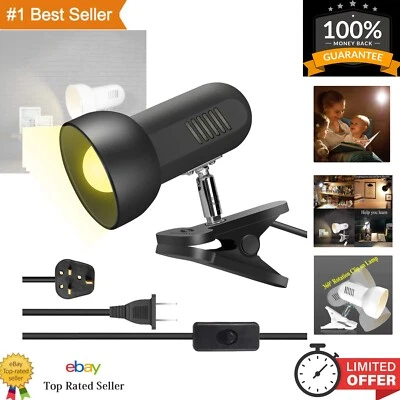 360° Rotation Clip-On Lamp for Desk/Table/Bunk Bed - Portable Book Reading Light