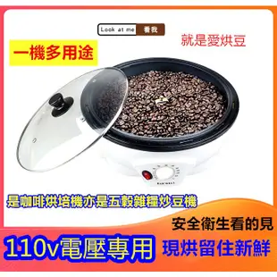 110V專用咖啡豆烘焙機/烘瓜子花生生豆烘豆機/定時爆米花機/家用小型電動烘豆機/咖啡樣品烘培機