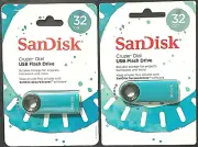 SanDisk Cruzer Dial 32GB Flash Drive Stick with Secure Access Software - 2 Pack