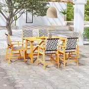Patio Furniture Sets 7 Piece Garden Dining Set Solid Wood Acacia