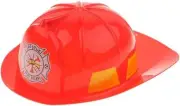 KIDS FIREMAN HAT Firemans Helmet Costume Dress Up Party Red Plastic Halloween Ca