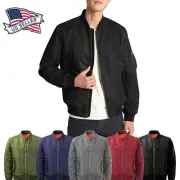 Mens Bomber Jacket Winter Flight Military Air Force MA-1 Tactical Outwear