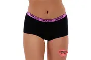Ladies Tradie 4 Pack Sizes 18-26 Cotton Boyleg Shortie Briefs Black Focus (SL2)