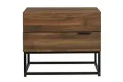 Design Square Lucia Nightstand Bedside Side Table W/ 2-Drawers - Walut