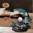 Moon Backflow Incense Holder Ornament Craft Collection Incense Fountain Burner