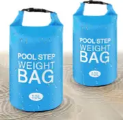 2 pack 10L Pool Step Weight bag or waterproofing sacks blue vinyl NEW dry bag