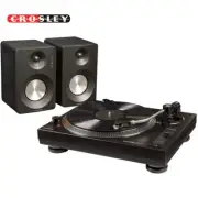 Crosley K200 K Series BLACK Turntable System with 30 Watt Bluetooth Speakers