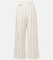 [Brunello Cucinelli] Brunello Cucinelli Monili striped linen and cotton chinos AU 6 white