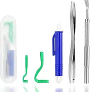 Generisch Tick Tweezers for Dogs Cats - 5-Piece Tick Remover Set with Tick Tweezers, Tick Hooks, Tweezers and Storage Box - Tick Protection Dog for Home Veterinarian and On The Go
