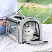 Pet Backpack Carrie Portable Pet Bag Transparent Breathable Foldable Cat Dog Bag