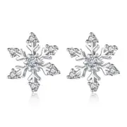 3Pair Elegant Snowflake Zircon Earrings Sweet Christmas Gift Earring Stud For Women