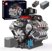 10171 V8 Engine Model Kit - 487 Pcs to Build Your Own Mini Engine That Works - D