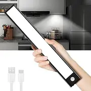 Closet Lights, Under Cabinet Lights Motion Sensor, Wireless USB Rechargeable Night Light Bars, Large Capacity Battery Operated Night Light for Wardrobe, Kitchen, Closets, Wall, Hallway(Black,30cm)