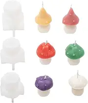 Mushroom Candle Moulds for Candle Making, 3PCS Silicone Candle Moulds for Resin Casting Epoxy Mold, DIY Silicone Mould for Making Wax Candles, Soaps, Crafts