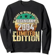 [X.Style] Vintage 2004 Legendary Limited Edition 19 Year Old Bday Sweatshirt ds1854 Sweater (XL) Black