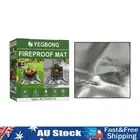 - 100cmx100cm Griddle BBQ Mat Square Fire Pit Mat Easy To Clean for Grass Outdoo