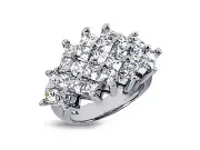 4.50ct Diamond Wedding Band Ring 14karat White Gold Princess Cut Prong New H SI2