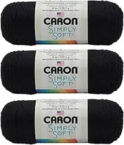 [Caron] Simply Soft 3-Pack Yarn, 3oz, Gauge 4 Medium Worsted, 100% Acrylic - Autumn Red - Machine Wash & Dry